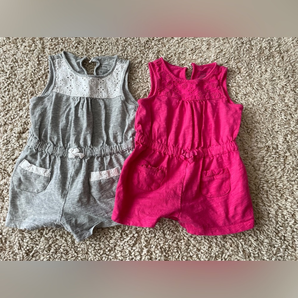 First impressions 18 month little girl rompers - baby girl summer outfits pink